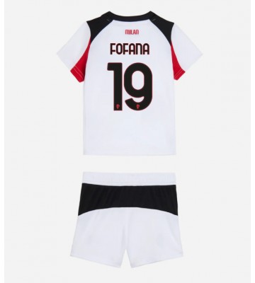 AC Milan Youssouf Fofana #19 Udebanesæt Børn 2025-26 Kort ærmer (+ korte bukser)